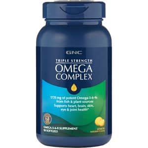 Supliment alimentar Acizi Grasi Omega-3-6-9 Triple Strength Omega Complex, 90 capsule, GNC