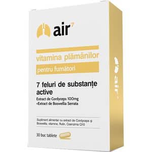 Supliment alimentar AIR7 Vitamina plamanilor pentru fumatori, 30 comprimate, GREEN SPLID