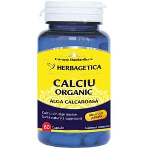 Supliment alimentar Calciu Organic, 60 capsule, HERBAGETICA