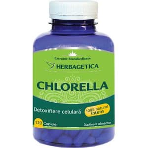 Supliment alimentar Chlorella, 120 capsule, HERBAGETICA