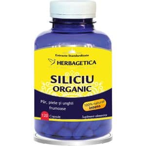 Supliment Siliciu Organic, 120 capsule, HERBAGETICA