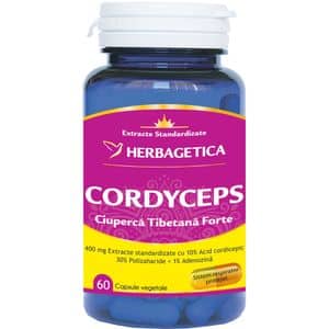 Supliment alimentar Cordyceps Ciuperca Tibetana Forte, 60 capsule, HERBAGETICA