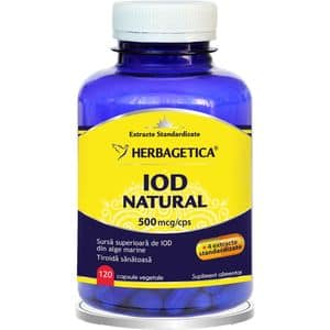 Supliment Iod Natural 500 mcg, 120 capsule, HERBAGETICA