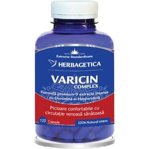 Supliment Varicin Complex, 120 capsule, HERBAGETICA