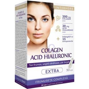 Colagen si Acid Hialuronic Extra, 30 capsule, INTERHERB