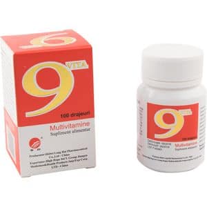 Supliment alimentar 9 Vita Multivitamine, 100 drajeuri, YONG KANG