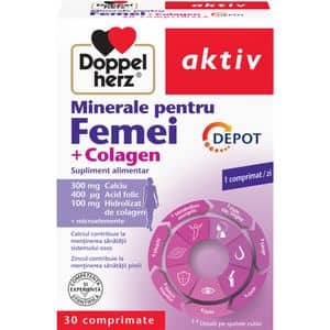 Supliment alimentar Aktiv Minerale pentru femei + Colagen, 30 comprimate, DOPPELHERZ