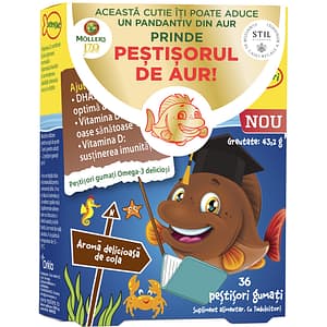 Supliment alimentar Pestisori gumati cu Omega 3, aroma de cola, 36 jeleuri, MOLLERS