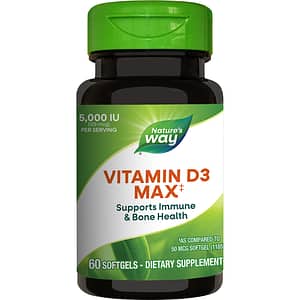 Vitamina D3 Max 5000UI Nature's Way, 60 capsule moi, SECOM