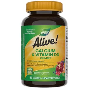 Supliment alimentar Alive! Calciu + D3 Nature's Way, 60 jeleuri, SECOM