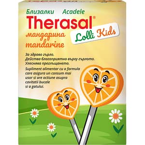 Supliment alimentar Therasal Lolly Kids cu aroma de mandarine, 6 acadele, VEDRA
