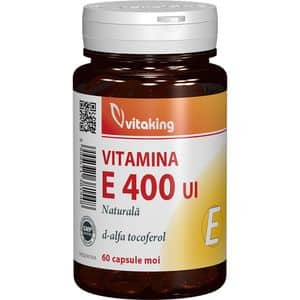 Supliment alimentar Vitamina E Naturala 400 UI, 60 capsule moi, VITAKING