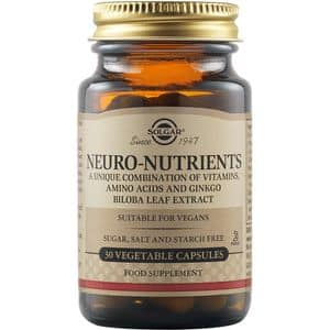 Supliment alimentar Neuro-Nutrients - Aminoacizi, Vitamine si Ginkgo Biloba, 30 capsule vegetale, SOLGAR