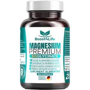 Supliment alimentar Magneziu Premium Bisglicinat, 60 capsule, BOOST4LIFE
