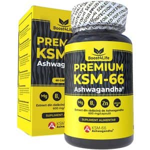 Supliment alimentar Ashwagandha Premium KSM-66, 60 capsule, BOOST4LIFE