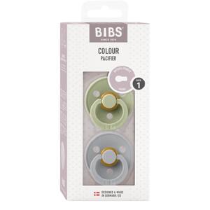 Suzeta BIBS Colour 110262, 0 luni+, 2 buc, gri-verde