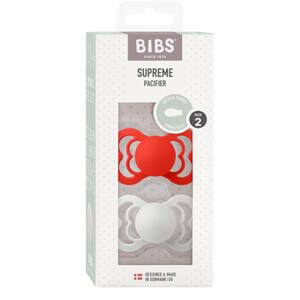 Suzeta BIBS Supreme 270373, 6 luni+, 2 buc, rosu-gri