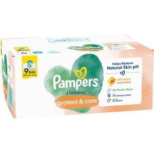 Servetele umede PAMPERS Harmonie Calendula, 9 pachete, 396 buc