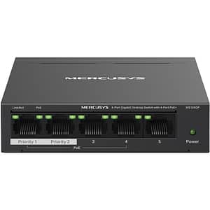 Switch MERCUSYS MS105GP, 5 porturi Gigabit, negru