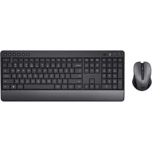 Kit tastatura si mouse Wireless TRUST Trezo Comfort 24529, USB, Layout US INT, negru
