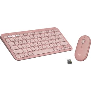 Kit mouse si tastatura wireless LOGITECH Pebble 2 Combo, Bluetooth, roz
