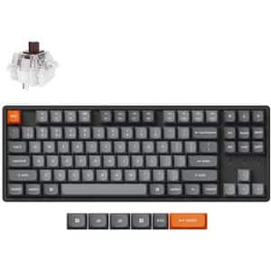Tastatura Gaming Wireless mecanica KEYCHRON K8 MAX QMK, Bluetooth, USB, Layout US, negru