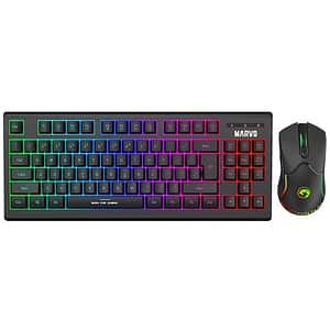 Kit Gaming Wireless tastatura si mouse MARVO KW516, USB, Layout US, negru