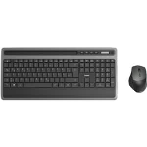Kit tastatura si mouse Wireless HAMA KMW-600, USB, Layout US INT, negru