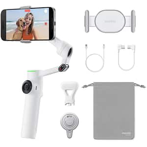 Stabilizator imagine Gimbal INSTA360 Flow 2 Pro Crator Kit, Bluetooth, 3 axe, 1100mAh, alb