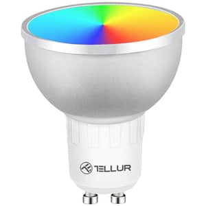 Bec LED Smart TELLUR TLL331201, GU10, 5W, 460lm, Dimabil, Wi-Fi, lumina variabila, compatibil Alexa, Google Assistant