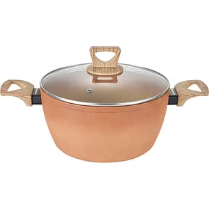 Cratita cu capac AMERCOOK Terracotta AC0108505.24, 3.8l, 24cm, aluminiu presat, aramiu