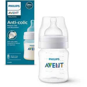 Biberon anticolici PHILIPS AVENT SCY100/01, flux nou-nascut, 0 luni+, 125ml, alb-transparent