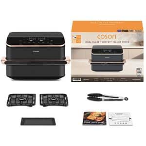 Friteuza cu aer cald dubla COSORI CAF-TF101S-AEUR-204A, 10l, 2800W, negru-auriu