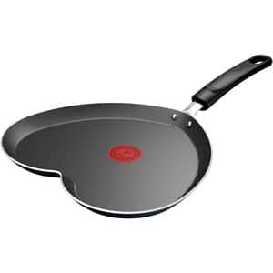 Tigaie clatite TEFAL Inima B0141002, 25 cm, aluminiu, Thermo-Signal, invelis antiaderent, rosu