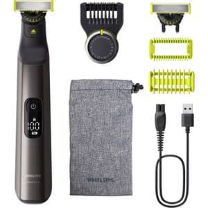Aparat hibrid de barbierit, tuns barba si parul corporal PHILIPS OneBlade Pro QP6552/15, acumulator, 120 min autonomie, negru