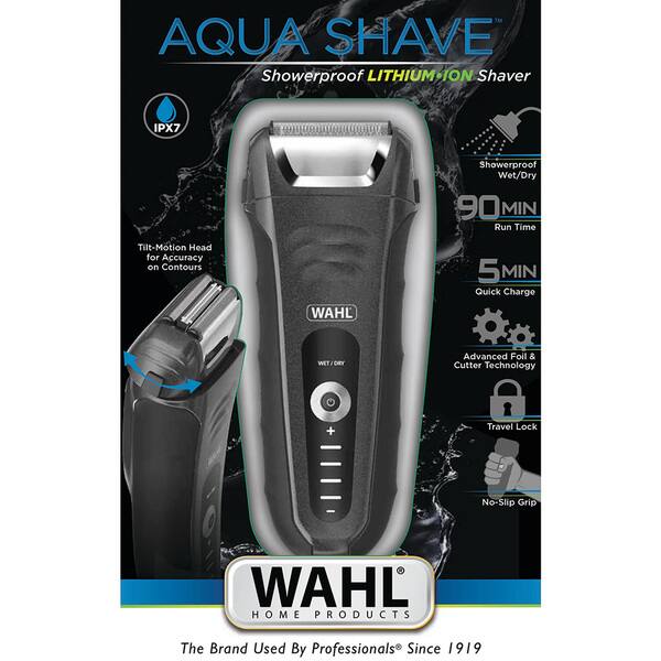 Aparat de ras WAHL Aqua Shave 07061-916, acumulator, autonomie 90 min, negru