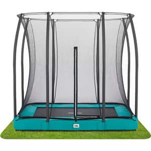 Trambulina SALTA Comfort Edition Ground, 214 x 153 cm, greutate suportata 100kg, negru-verde