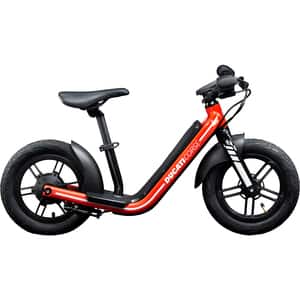 Bicicleta asistata electric fara pedale DUCATI E-MOTO kids e-bike, roata 12", motor 150W, viteza max 12 Km/h, negru-rosu