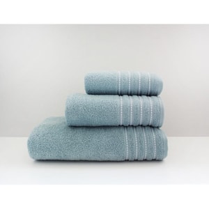 Set 3 prosoape baie MILA HOME Bordure, 50 x 90 cm, 70 x 140 cm, 100 x 150 cm, bumbac, verde deschis
