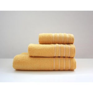 Set 3 prosoape baie MILA HOME Bordure, 50 x 90 cm, 70 x 140 cm, 100 x 150 cm, bumbac, galben