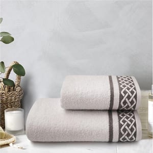 Set 2 prosoape baie MILA HOME Ivy, 50 x 90 cm, 70 x 140 cm, bumbac, bej