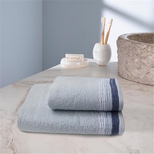 Set 2 prosoape baie MILA HOME Roving, 50 x 90 cm, 70 x 140 cm, bumbac, albastru