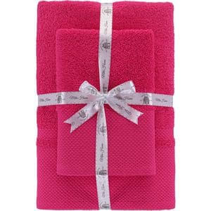 Set 2 prosoape baie MILA HOME Berna, 70 x 140 cm, 50 x 90 cm, bumbac, roz