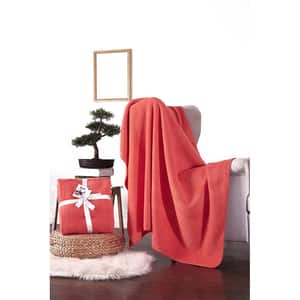 Patura MILA HOME BAT48, 125 x 155 cm, bumbac + acril + poliester, rosu