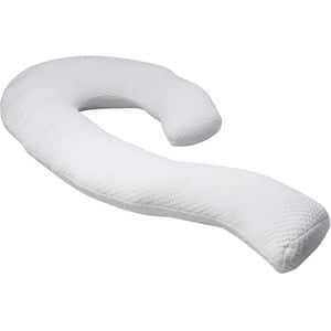 Perna ergonomica Dreamolino SwanPillow, poliester, 132 x 63.5 cm, alb