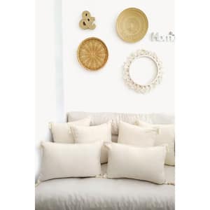 Set 6 fete de perna decorativa Natural, 100% bumbac, 55 x 55 cm, 35 x 55 cm, bej