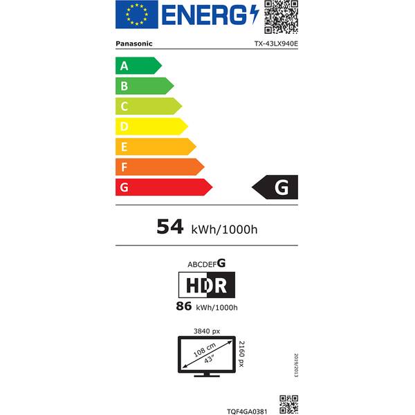 Televizor LED Smart PANASONIC TX-43LX940E, Ultra HD 4K, 108cm