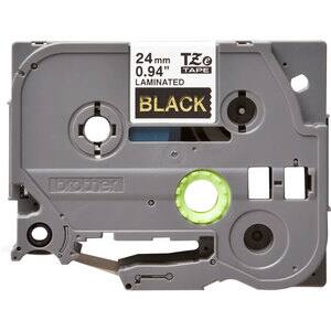 Banda etichete BROTHER TZe-354, 24 mm, 8 m, Auriu pe Negru