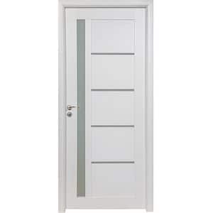 Usa interior Pamate U72, cu geam, reversibila, MDF, 70 x 204 cm, alb