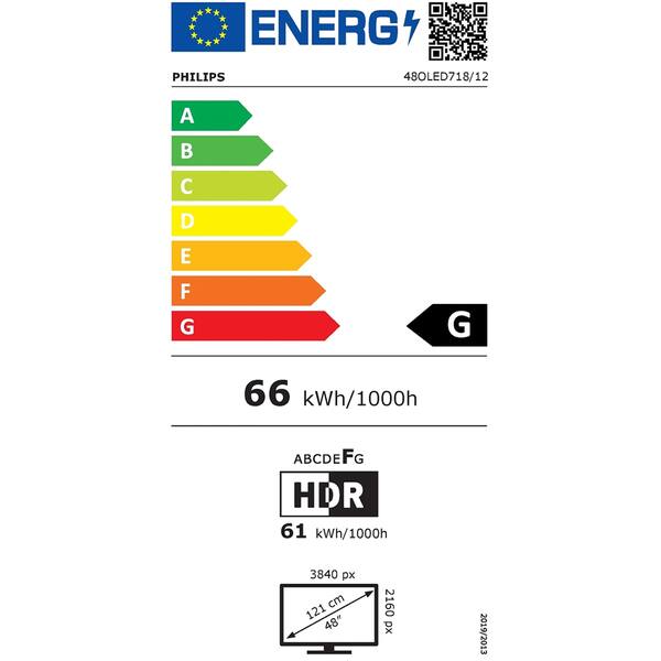 Televizor OLED Smart PHILIPS 48OLED718, Ultra HD 4K, HDR10+, 121cm